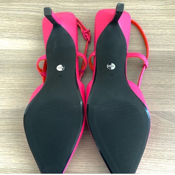 New Zara Fushia pink leather shoes pointed toe - Picture 2 of 8